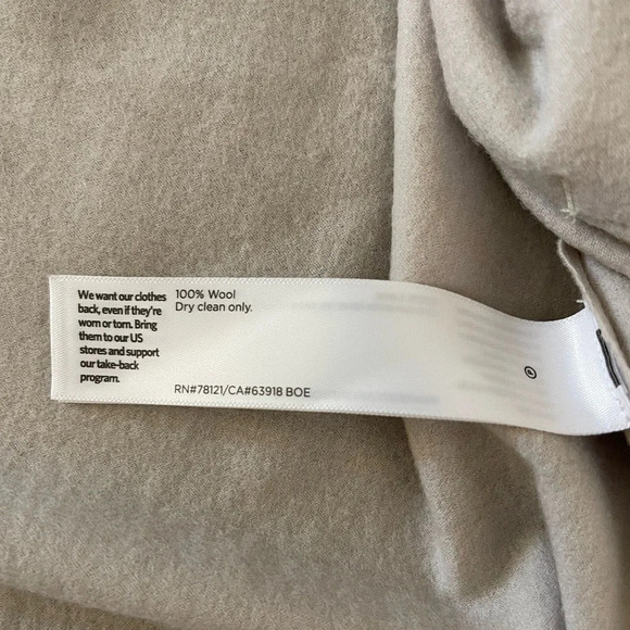 Women’s Eileen Fisher Chalk wool mandarin collar jacket and pants, beige, Large - Picture 6 of 8